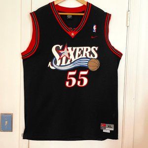 NIKE: Dikembe Mutombo Philadelphia 76ers #55 Black Jersey, Size: XL (Length + 2)